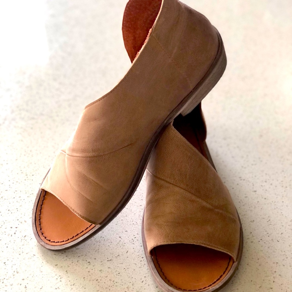 Free People Royale Open Toe Leather Flat